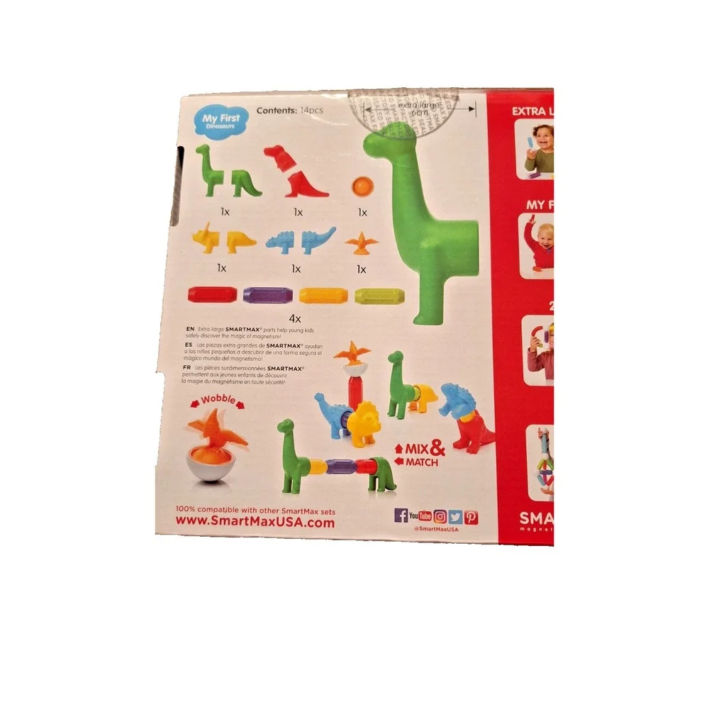 Magnetic Building Blocks Toys for‎ Kids STEM by SmartMax My First Dinosaurs